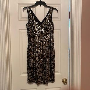AB Studio Black and Gold Sequins cocktail dress, size 10